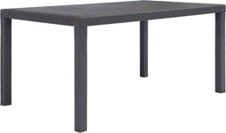 vidaXL - Tuintafel - 150x90x72 - cm - rattan-look - kunststof - bruin