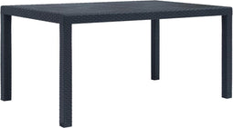 vidaXL - Tuintafel - 150x90x72 - cm - rattan-look - kunststof - antraciet