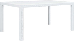 vidaXL - Tuintafel - 150x90x72 - cm - rattan-look - kunststof - wit