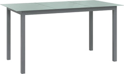 vidaXL - Tuintafel - 150x90x74 - cm - aluminium - en - glas - lichtgrijs
