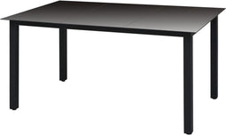 vidaXL - Tuintafel - 150x90x74 - cm - aluminium - en - glas - zwart