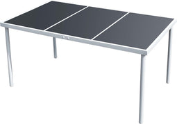 vidaXL - Tuintafel - 150x90x74 - cm - staal - zwart