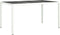 vidaXL - Tuintafel - 150x90x75 - cm - gehard - glas - en - poly - rattan - wit