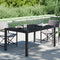 vidaXL - Tuintafel - 150x90x75 - cm - gehard - glas - en - poly - rattan - zwart