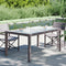 vidaXL - Tuintafel - 150x90x75 - cm - gehard - glas - en - poly - rattan - bruin