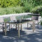 vidaXL - Tuintafel - 150x90x75 - cm - gehard - glas - en - poly - rattan - beige