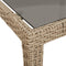 vidaXL - Tuintafel - 150x90x75 - cm - gehard - glas - en - poly - rattan - beige