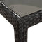 vidaXL - Tuintafel - 150x90x75 - cm - gehard - glas - en - poly - rattan - zwart