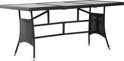 vidaXL - Tuintafel - 170x80x74 - cm - poly - rattan - zwart