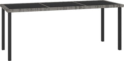 vidaXL - Tuintafel - 180x70x73 - cm - poly - rattan - grijs
