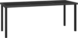 vidaXL - Tuintafel - 180x70x73 - cm - poly - rattan - zwart