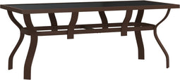 vidaXL - Tuintafel - 180x80x70 - cm - staal - en - glas - bruin - en - zwart