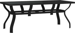 vidaXL - Tuintafel - 180x80x70 - cm - staal - en - glas - zwart