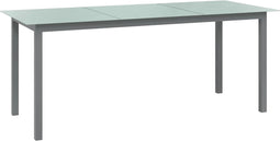 vidaXL - Tuintafel - 190x90x74 - cm - aluminium - en - glas - lichtgrijs