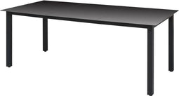 vidaXL - Tuintafel - 190x90x74 - cm - aluminium - en - glas - zwart