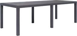 vidaXL - Tuintafel - 220x90x72 - cm - rattan-look - kunststof - bruin