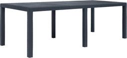 vidaXL - Tuintafel - 220x90x72 - cm - rattan-look - kunststof - antraciet