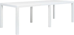 vidaXL - Tuintafel - 220x90x72 - cm - rattan-look - kunststof - wit