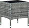 vidaXL - Tuintafel - 40x40x45 - cm - poly - rattan - grijs
