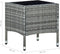 vidaXL - Tuintafel - 40x40x45 - cm - poly - rattan - grijs