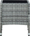 vidaXL - Tuintafel - 40x40x45 - cm - poly - rattan - grijs
