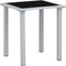 vidaXL - Tuintafel - 41x41x45 - cm - staal - en - glas - zwart - en - zilverkleurig
