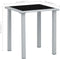 vidaXL - Tuintafel - 41x41x45 - cm - staal - en - glas - zwart - en - zilverkleurig