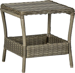 vidaXL - Tuintafel - 45x45x46,5 - cm - poly - rattan - bruin