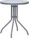 vidaXL - Tuintafel - 60 - cm - staal - en - glas - lichtgrijs