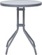 vidaXL - Tuintafel - 60 - cm - staal - en - glas - lichtgrijs