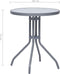 vidaXL - Tuintafel - 60 - cm - staal - en - glas - lichtgrijs