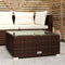 vidaXL - Tuintafel - 60x60x30 - cm - poly - rattan - en - glas - bruin