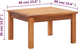 vidaXL - Tuintafel - 60x60x36 - cm - massief - acaciahout