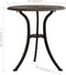 vidaXL - Tuintafel - 62x62x65 - cm - gietaluminium - bronskleurig