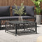 vidaXL - Tuintafel - 70x70x34 - cm - geweven - stof - antracietkleurig