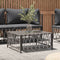 vidaXL - Tuintafel - 70x70x34 - cm - geweven - stof - antracietkleurig
