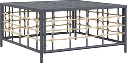 vidaXL - Tuintafel - 70x70x34 - cm - poly - rattan - antracietkleurig