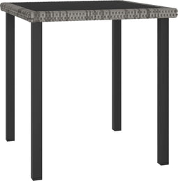 vidaXL - Tuintafel - 70x70x73 - cm - poly - rattan - grijs