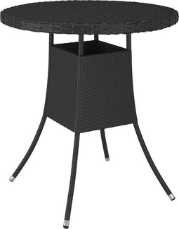 vidaXL - Tuintafel - 70x70x73 - cm - poly - rattan - zwart
