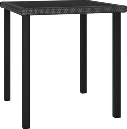 vidaXL - Tuintafel - 70x70x73 - cm - poly - rattan - zwart