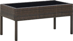 vidaXL - Tuintafel - 75x40x37 - cm - poly - rattan - bruin