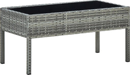 vidaXL - Tuintafel - 75x40x37 - cm - poly - rattan - grijs