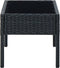 vidaXL - Tuintafel - 75x40x37 - cm - poly - rattan - zwart