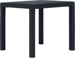 vidaXL - Tuintafel - 79x79x72 - cm - rattan-look - kunststof - antraciet