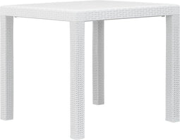 vidaXL - Tuintafel - 79x79x72 - cm - rattan-look - kunststof - wit