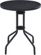 vidaXL - Tuintafel - 80 - cm - staal - en - glas - zwart
