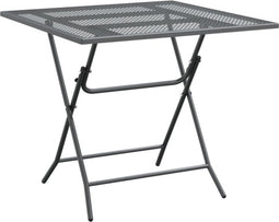 vidaXL - Tuintafel - 80x80x72 - cm - metaalgaas - antracietkleurig