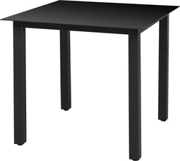 vidaXL - Tuintafel - 80x80x74 - cm - aluminium - en - glas - zwart
