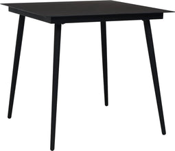 vidaXL - Tuintafel - 80x80x74 - cm - staal - en - glas - zwart