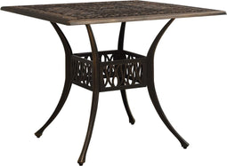 vidaXL - Tuintafel - 90x90x73 - cm - gietaluminium - bronskleurig